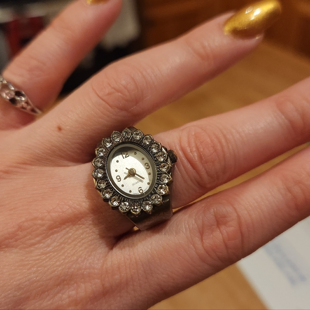 Antique Brass Finish OS Ring Watch